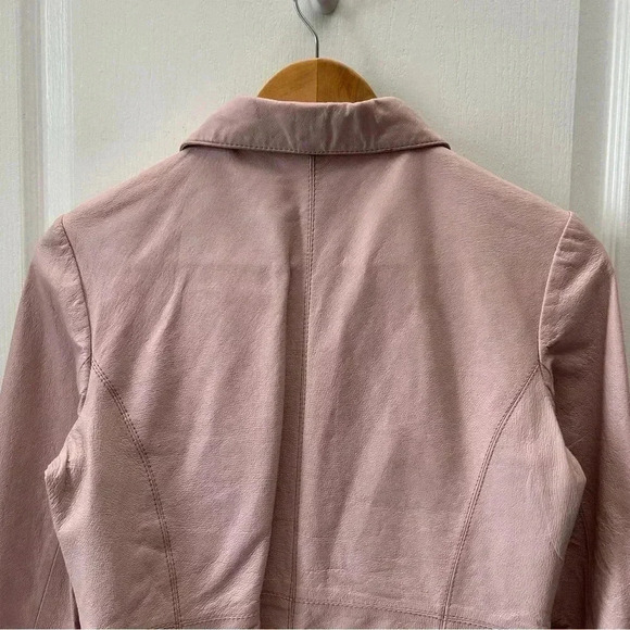 Atmosphere Leather Jacket Zip Front Pink Size Small - Picture 8 of 16